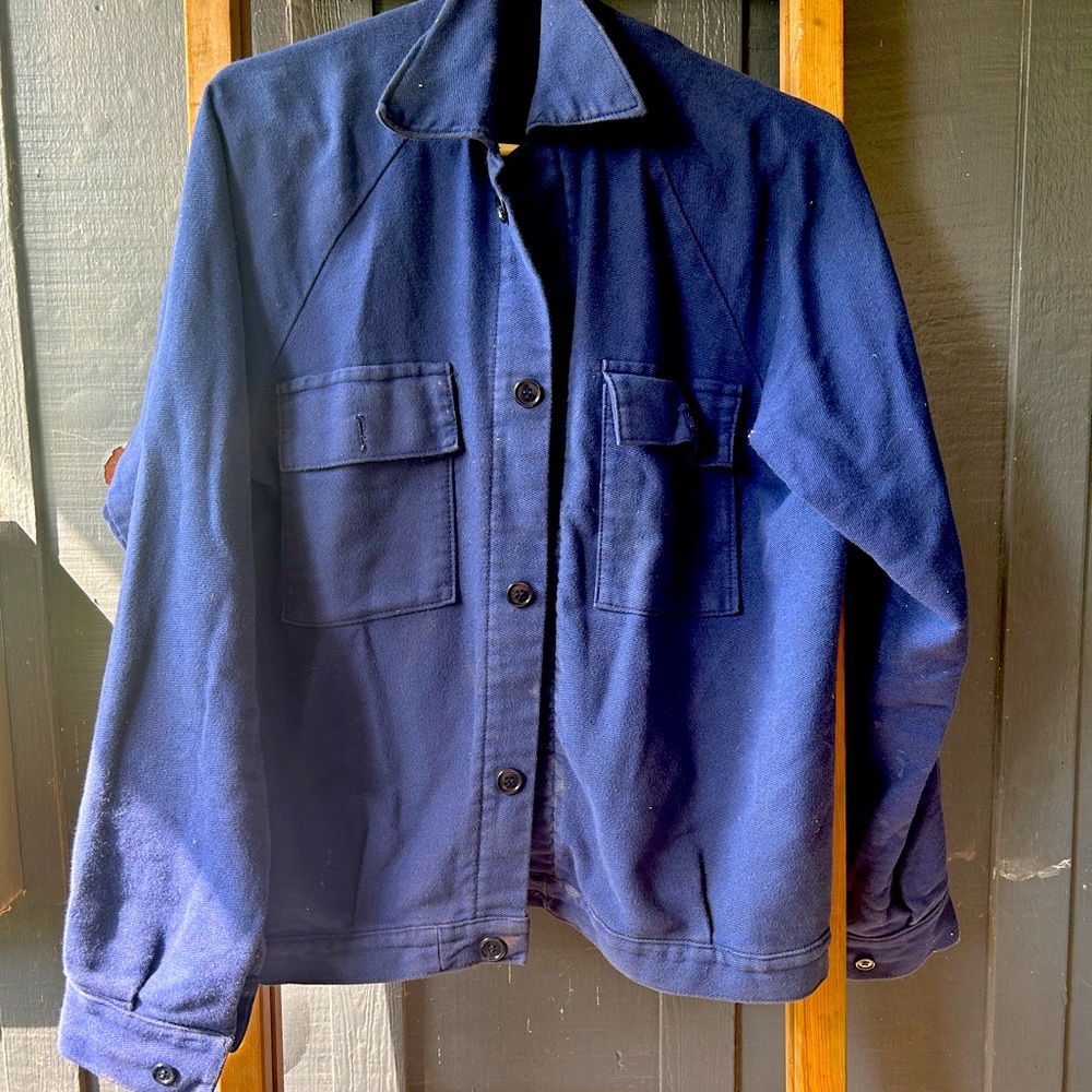 Dark blue cotton chore coat